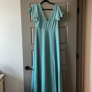 Birdy grey, Hannah Crepe dress in sea glass color